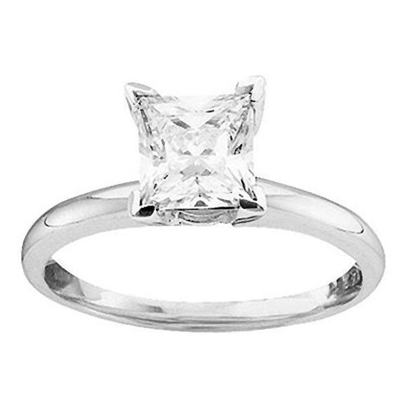 14K Solid Gold .25 Carat Princess Diamond Solitaire Bridal, Engagement Ring YWG